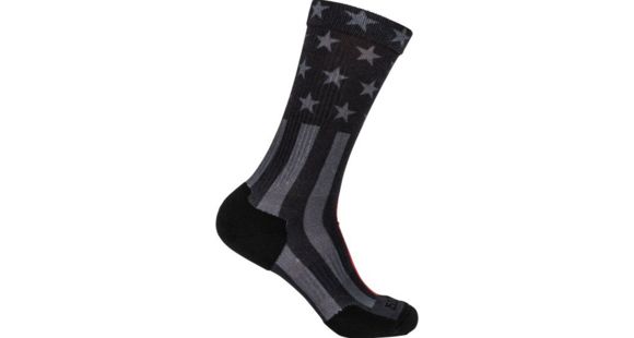 Image of 5.11 Tactical Sock &amp; Awe Crew Thin Red Line - Men's, Multi, Small, 10041AP-999-S