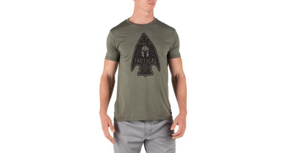 Image of 5.11 Tactical Spartan Arrow Head Tee - Men's, Military Green Heather, 2XL, 41191TX-223-2XL