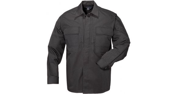 Image of 5.11 Tactical Ripstop TDU L/S Shirt - Mens, Black, LR, 72002-019-L-R