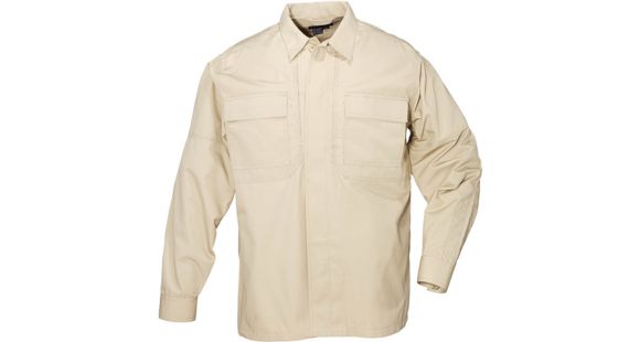 Image of 5.11 Tactical Ripstop TDU L/S Shirt - Mens, TDU Khaki, LR, 72002-162-L-R