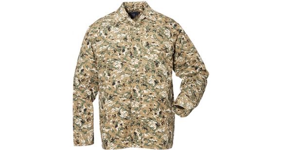 Image of 5.11 Tactical 72002 TDU Shirt, Long Sleeve, Ripstop, Woodland Camo, 3XL, Regular