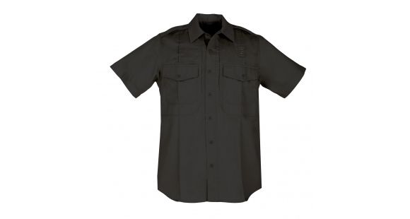 Image of 5.11 Tactical Twill PDU Class B Short Sleeve Shirt - Men's, Black, Medium, Tall, 71177-019-M-T