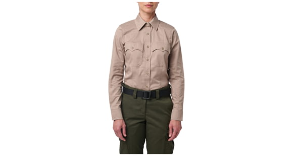 Image of 5.11 Tactical Stryke PDU Twill Class A Long Sleeve Shirt - Womens, Sheriff Tan, Tall, Extra Large, 62086-952-XL-T