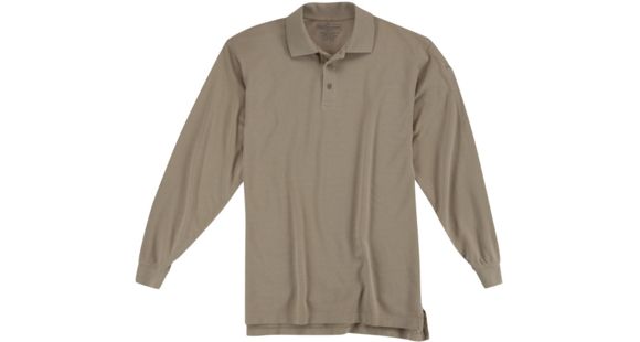 Image of 5.11 Tactical Utility L/S Polo - Mens, Silver Tan, XS, 72057-160-XS