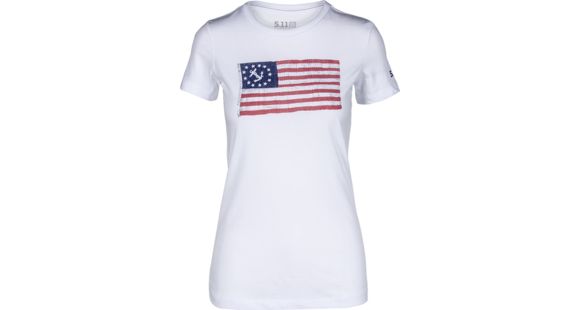 Image of 5.11 Tactical Vintage Flag Short Sleeve Tee - Women's, White, Extra Large, 31014LPW-010-XL