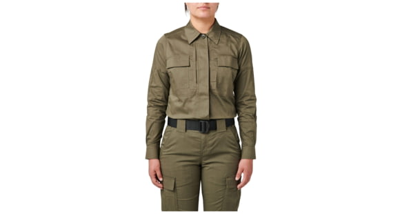 Image of 5.11 Tactical Flex-Tac TDU Ripstop Long Sleeve Shirt - Womens, Ranger Green, Small, 62081-186-S
