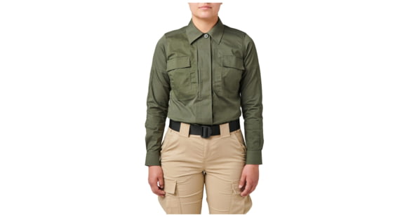 Image of 5.11 Tactical Flex-Tac TDU Ripstop Long Sleeve Shirt - Womens, TDU Green, Large, 62081-190-L