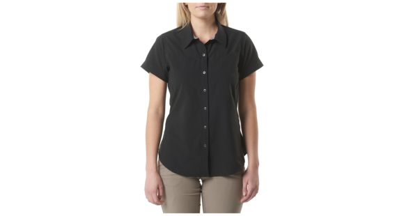 Image of 5.11 Tactical Women's Freedom Flex Woven Short Sleeve Shirt, Black, XL, 61311-019-XL