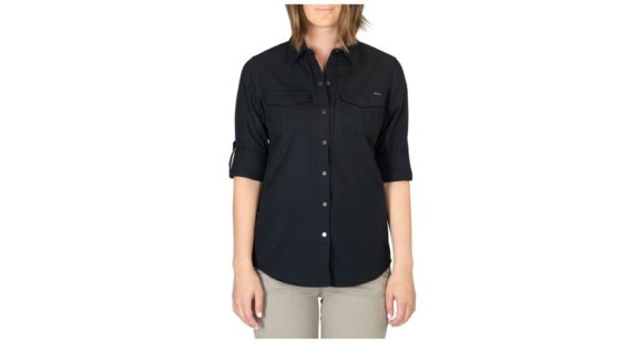 Image of 5.11 Tactical Women's Scarlett Long Sleeve Shirt, Black Herringbone, Medium, 62392-293-M