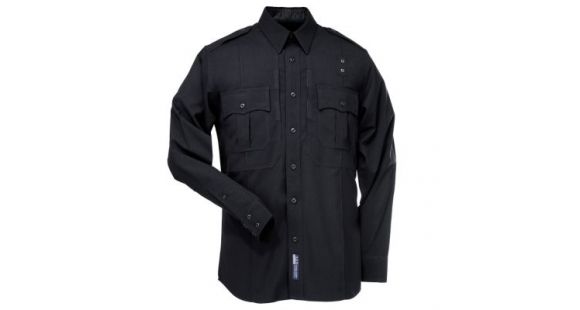 Image of 5.11 Tactical Men's B Class Poly-Rayon Shirt, Long Sleeve, Black - 2XL, Short