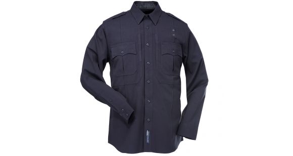 Image of 5.11 Tactical B-Class Shirt Long Sleeve Poly/Rayon Inverted Pckt, Dark Navy, Size 6XL-XL 42156-724-DARK NAVY-6XL-XL