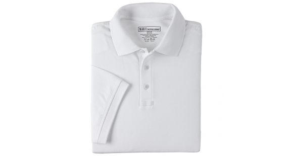 Image of 5.11 Tactical Polo Short Sleeve Shirt - White, Size BULK 71182-010-WHITE-BULK
