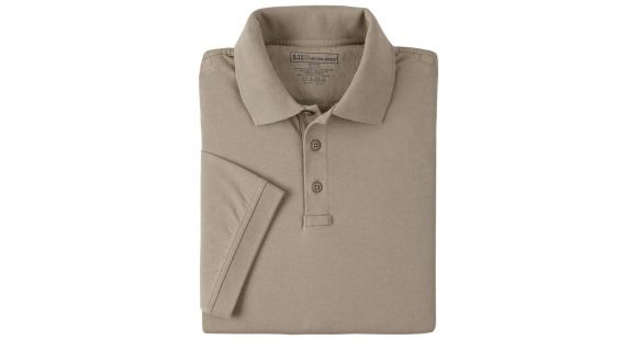 Image of 5.11 Tactical Polo Short Sleeve Shirt - Silver Tan, Size 6XL 71182-160-SILVER TAN-6XL