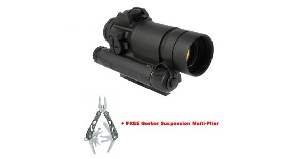 Image of Aimpoint CompM4 Red Dot Reflex Sight Without Mount, 2 MOA Dot Reticle, w/ Multi-Plier, Black, Semi Matte, Anodized, 12309-KIT