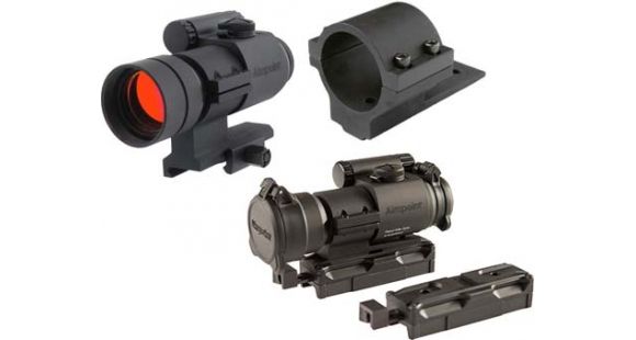 Image of Aimpoint Carbine Optic Red Dot Reflex Sight, 2 MOA Dot Reticle, w/ 30mm QRP2 Top Ring &amp; SIDELOK Mount, Black, Semi Matte, Anodized, 200174-KIT1