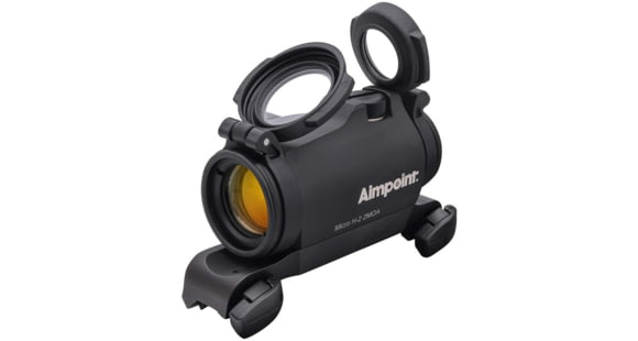 Image of Aimpoint Micro H-2 Red Dot Reflex Sight, 2 MOA Dot Reticle, w/ Saddle Mount, Black, Semi Matte, Anodized, 200187