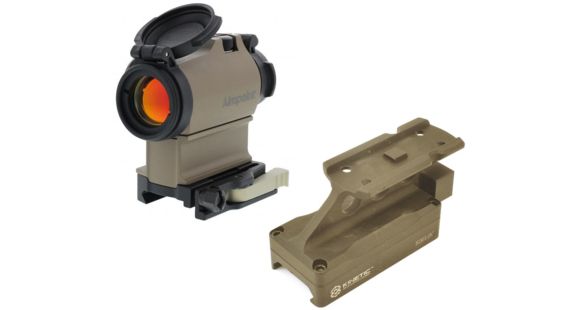 Image of Aimpoint Micro T-2 Red Dot Sight, 1x18mm, 2 MOA, KDG Sidelock Mount, Flat Dark Earth, 200470-KIT1