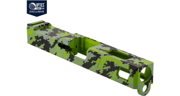Image of American Tactical Arms OPMOD ATA19 Badger Slide W/ Optic Cut, Glock 19, Gen 3, Green Digital, SLD-ATA19-BDR-DIGI-GRN-RMR