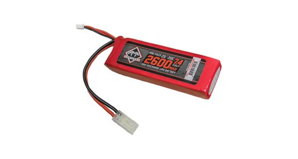 Image of AMP 7.4v 2600mah 2S 20C Mini LIPO Battery, Red/Black 72213