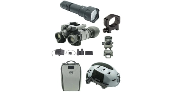 Image of Armasight BNVD-40 Ultimate Bundle, Pinnacle 2376 Gen 3 Ghost White Phosphor IIT NVG, XL Helmet, Gray