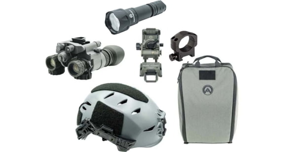 Image of Armasight BNVD-51 1x19mm Gen 3 Pinnacle IIT, Dual-Channel Night Vision Goggles, White Phosphor IIT, Gray w/Team Wendy EXFIL LTP Bump Helmet Rail 3.0, Armasight Gray, XL