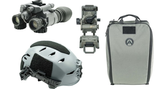 Image of Armasight BNVD-51 Premium Kit - BNVD-51 Gen 3 NV Binocular w/ Armasight by Wilcox G95 Mount, Armasight by OTTE GEAR Helmet Bag and Team Wendy EXFIL LTP Helmet Rail 3.0, Gray, XL