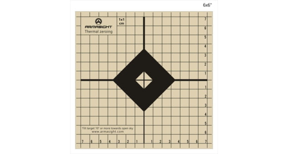Image of Armasight Thermal Zeroing Target, 6x6in, Beige/Black, Pack of 10, AGTGTZE010