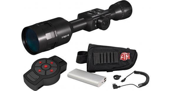 Image of ATN X-Sight 4K Buckhunter Daytime Rifle Scope, 3-14x50mm, 30mm Tube, First Focal Plane, Beginner Kit Battery Pack w/ X-Trac, Black, DGWSXS3144KB-KIT1