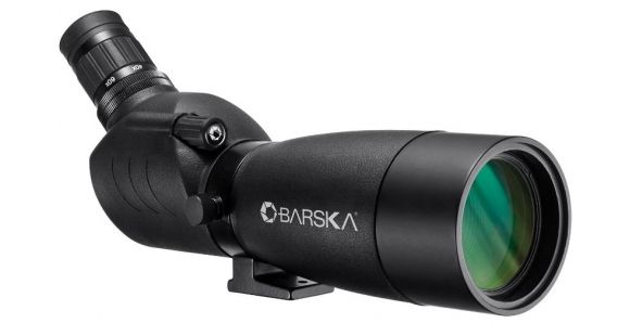 Image of Barska 20-60x60 Blackhawk Spotting Scope, Angled, Porro Prism, BK-7, Glare Reducing Sunshade, Black AD12730