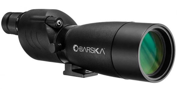 Image of Barska 20-60x60 Blackhawk Spotting Scope, Straight,Porro Prism, BK-7, Glare Reducing Sunshade, Black AD12728