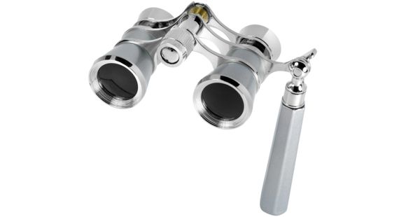 Image of Barska 3x25mm Roof Prism Blueline Opera Glasses Theater Binoculars w/ Handle, Silver, Silver, AB11282