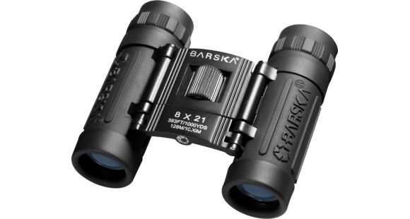 Image of Barska Lucid View 8x21mm Compact Folding Binoculars, Clam Pack, Black, AB10109
