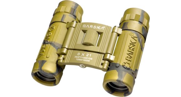 Image of Barska Lucid View 8x21mm Compact Folding Binoculars, Clam Pack, Camo, AB10117