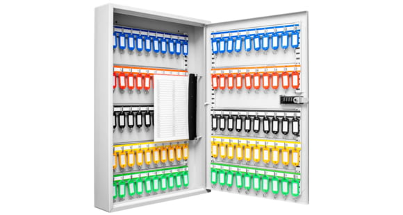 Image of Barska 100 Capacity Adjustable Key Cabinet w/ Combination, Grey, Medium, CB13560