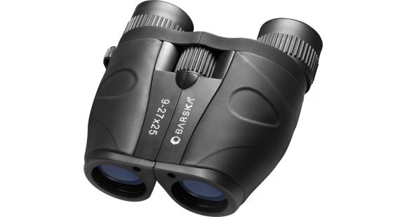 Image of Barska Gladiator 9-27x25 Compact Zoom Porro Rubber Armored Binoculars, Black, Box Pack