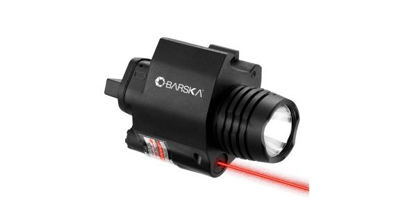 Image of DEMO, Barska Laser LED Weapon Flashlight, CR123A, Red, 200 Lumens, Black, AU12714