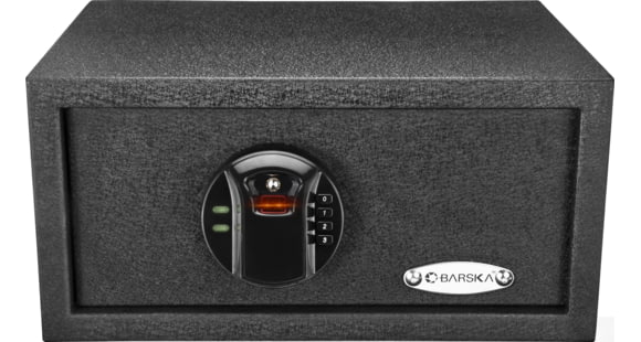 Image of Open Box, Dealer Demo, Barska HQ100 Biometric Keypad Safe, 30 Fingerprint Memory, Steel, Black, Outer Dimensions-14.5 x 11.75 x 7 in AX12476