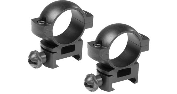 Image of Barska Rifle Scope Rings - 1in, High Height, Matte Black, Weaver - AI10336