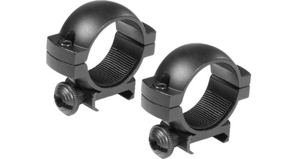 Image of Barska Rifle Scope Rings - 1in, Standard Height, Matte Black, Weaver - AI10334