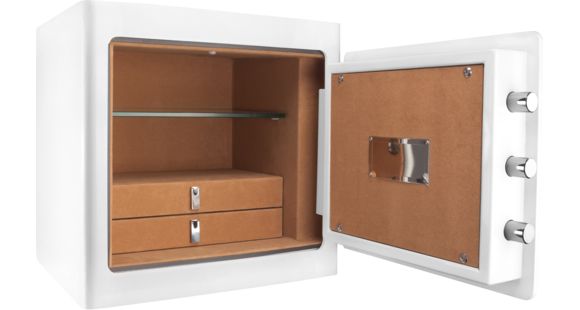 Image of Barska White Keypad Jewelry Safe Tan Interior, White, Medium, AX13104