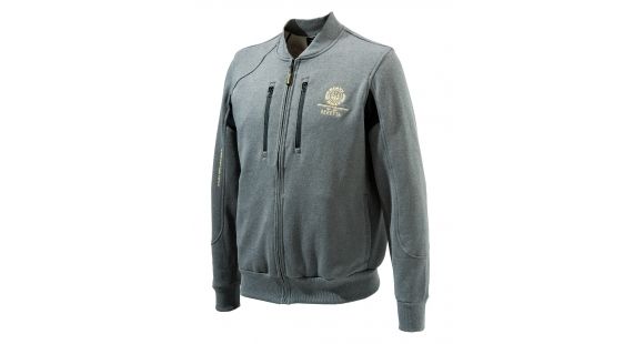 Image of Beretta Centennial Bomber Sweatshirt,Grey Melange,Large FU131T09910915L