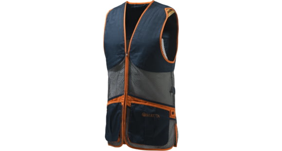 Image of Beretta Full Mesh Shooting Vest, Blue Total Eclipse &amp; Grey, Extra Large, GT671T155305B4XL