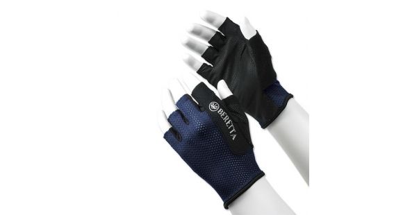 Image of Beretta Half Finger Shooting Gloves, Navy, Large GL5103510504L