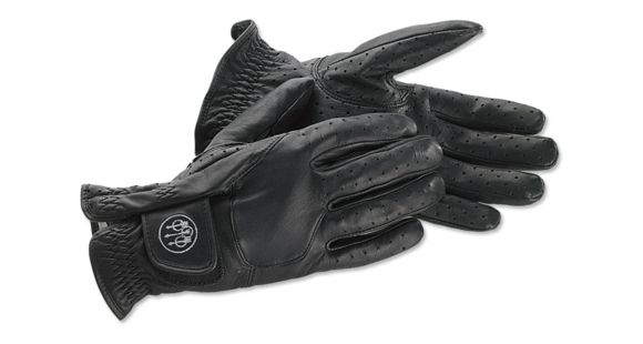 Image of Beretta Leather Shooting Gloves, Medium, Black, w/Logo, L4900210999M