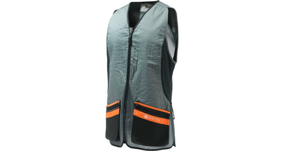 Image of Beretta Silver Pigeon Evo Shooting Vest - Men's, Grey &amp; Orange, Medium, GT781T155309OIM