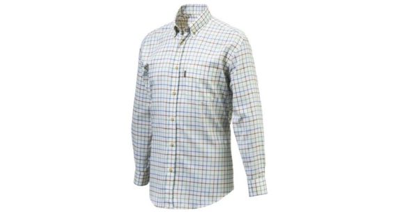 Image of Beretta Mens Button Down Shirt,White Amber Blue Check,L LU321T0754012LL