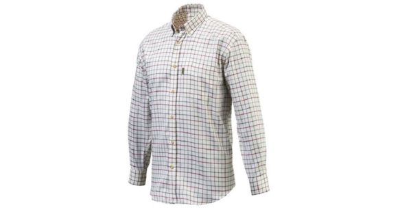 Image of Beretta Mens Button Down Shirt,White Black Brown Check,XL LU321T0754011UXL