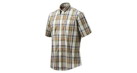 Image of Beretta Men"s Drip Dry Short Sleeve Shirt, Beige and Green Check, 3XL, LU520T1533012PXXXL