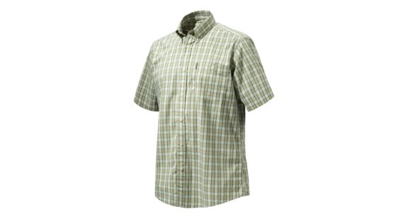 Image of Beretta Men's Drip Dry Short Sleeve Shirt, Beige and Green, Small, LU520T1533012ES
