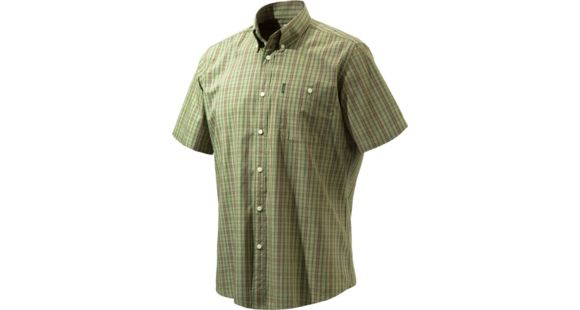 Image of Beretta Men"s Drip Dry Short Sleeve Shirt, Green Check, 3XL LU520075170788XXXL